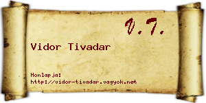 Vidor Tivadar névjegykártya