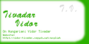 tivadar vidor business card